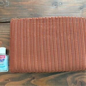 Elegant Woven Clutch in Rich Brown